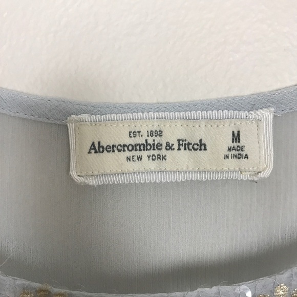 Abercrombie & Fitch Sheer Blue Sequined Tank M - Picture 8 of 8